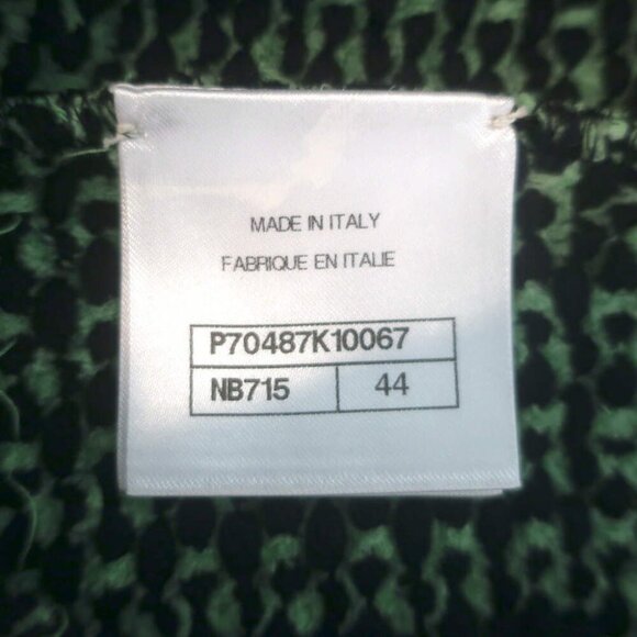 Chanel Cashmere Tweed Cardigan Jacket Sage Green Size 44 - Picture 9 of 11